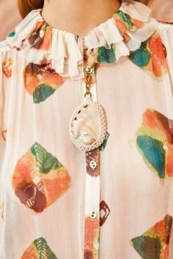ULLA JOHNSON Beaded Macrame Shell Necklace - Mother Of Pearl