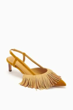 ULLA JOHNSON Shira Fringe Sling Back - Sunsprite Colorblock -Lila's Closet FA231002 FRINGESLINGBACK MARIGOLD SIERRA b r web