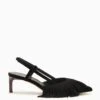 ULLA JOHNSON Shira Fringe Sling Back - Noir -Lila's Closet FA231002 FRINGESLINGBACK NOIR a r web