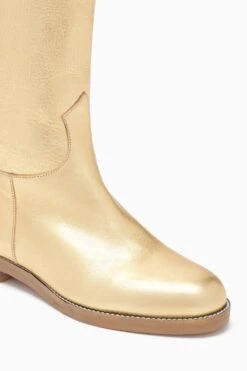 ULLA JOHNSON Ninia Riding Boot - Gold -Lila's Closet FA231018 NINIARIDINGBOOT GOLD c r web