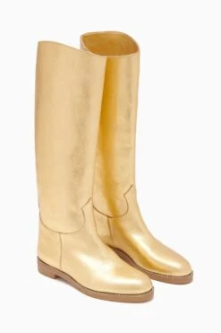 ULLA JOHNSON Ninia Riding Boot - Gold -Lila's Closet FA231018 NINIARIDINGBOOT GOLD d r web