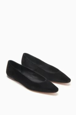ULLA JOHNSON Arlo Ballet Flat - Noir -Lila's Closet FA231029 ARLOBALLETFLAT NOIR d r web