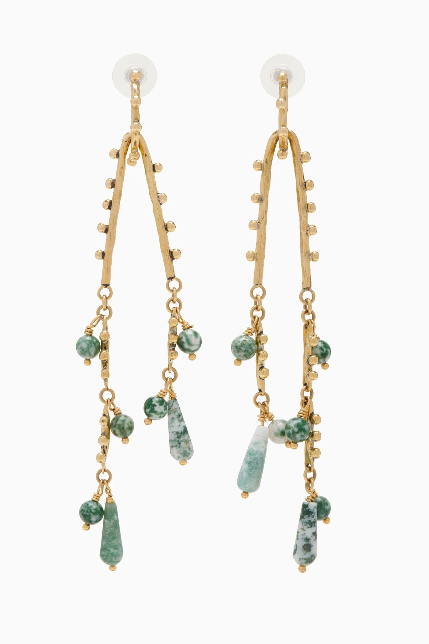ULLA JOHNSON Beaded Chandelier Earring - Tree Agate 4 ULLA JOHNSON Beaded Chandelier Earring - Tree Agate - Image 2
