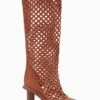 ULLA JOHNSON Hannah Woven Leather High Heel Boot - Sierra -Lila's Closet PF231004 HannahWovenLeatherHighHeelBoot SIERRA a r web