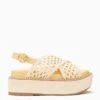 ULLA JOHNSON Gili Woven Leather Flatform - Transparent Yellow -Lila's Closet PF231005 WovenLeatherFlatform TransparentYellow a r web