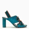 ULLA JOHNSON Bianca Elastic High Heel - Montego -Lila's Closet PF231007 ElasticHighHeel Teal a r web