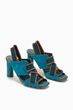 ULLA JOHNSON Bianca Elastic High Heel - Montego -Lila's Closet PF231007 ElasticHighHeel Teal d r web 3840x update