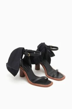 ULLA JOHNSON Lina Bow High Heel - Noir -Lila's Closet PF231013 LinaBowHighHeel NOIR d r web