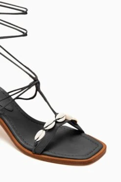 ULLA JOHNSON Nicolette Shell Laceup High Heel - Noir -Lila's Closet PF231014 ShellLace UpHighHeel Noir c r web