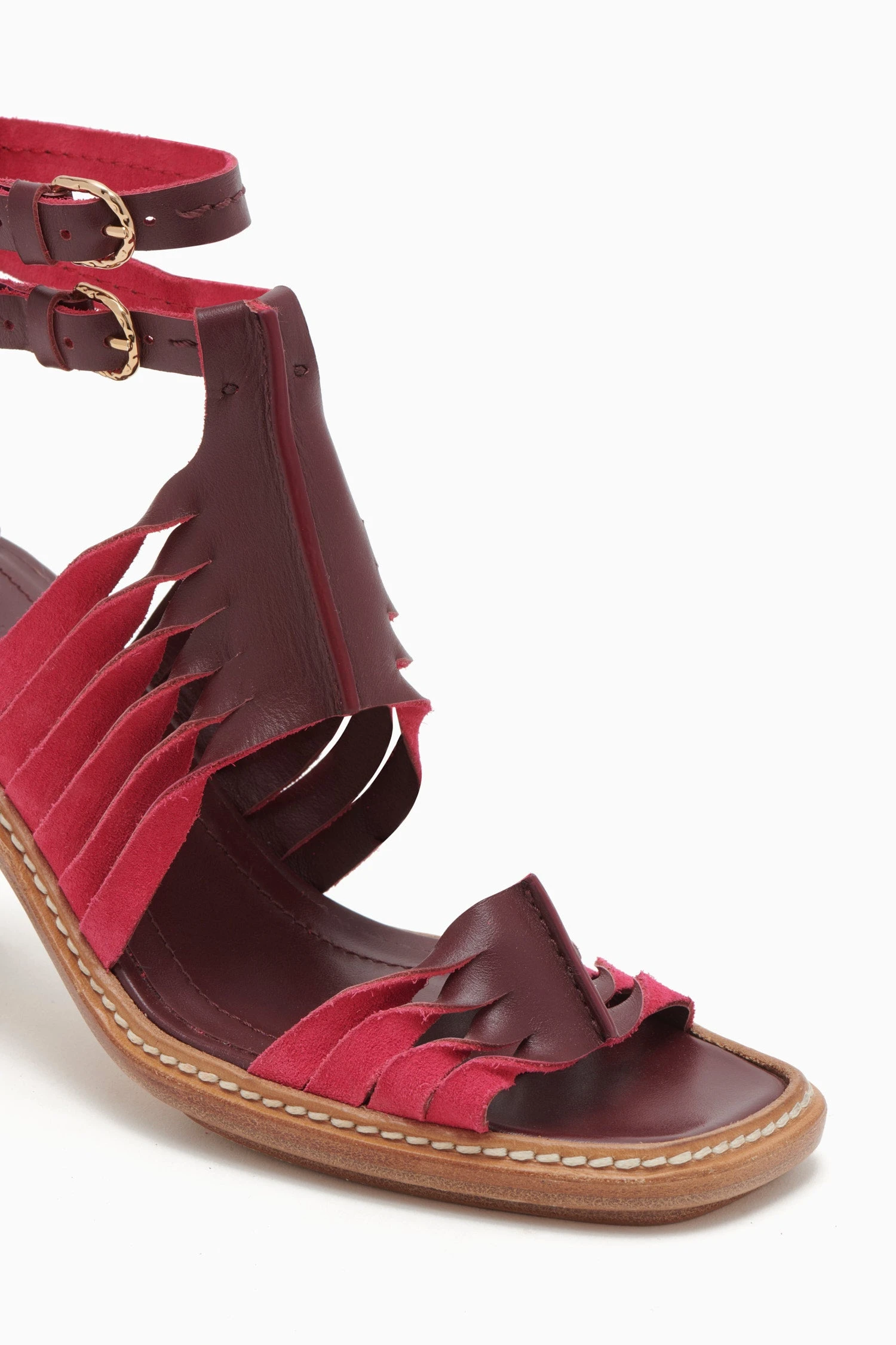 ULLA JOHNSON Madeira Twisted Contrast High Heel - Orchid Colorblock 5 ULLA JOHNSON Madeira Twisted Contrast High Heel - Orchid Colorblock - Image 3