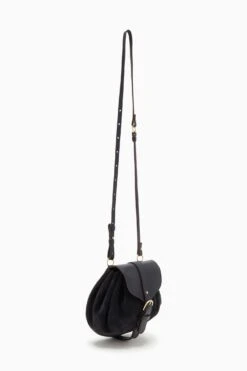 ULLA JOHNSON Paloma Ruched Convertible Crossbody - Midnight -Lila's Closet PF231117 PalomaRuchedConvertibleCrossbody MIDNIGHT b r web
