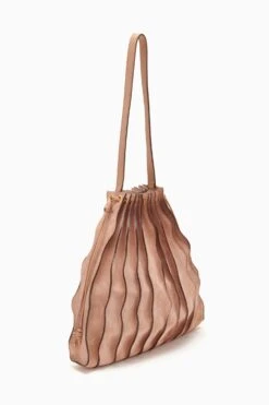 ULLA JOHNSON Adria Large Pleated Wave Bag - Blush -Lila's Closet PF231122 LargePleatedBag Nude b r web