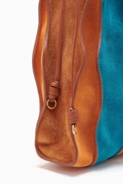 ULLA JOHNSON Adria Large Pleated Wave Bag - Montego Colorblock -Lila's Closet PF231124 LargePleatedBag Sundew Teal Sierra c r web