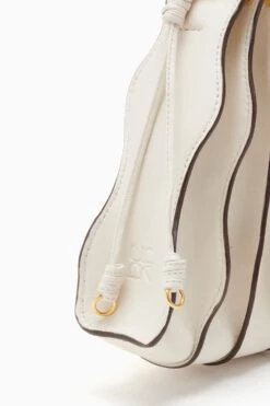 ULLA JOHNSON Adria Small Pleated Wave Bag - Alabaster -Lila's Closet PF231125 SmallPleatedBag Alabaster c r web