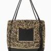 ULLA JOHNSON Maya Raffia Tote - Noir Melange -Lila's Closet PF231136 RaffiaTote NoirMelange a r web