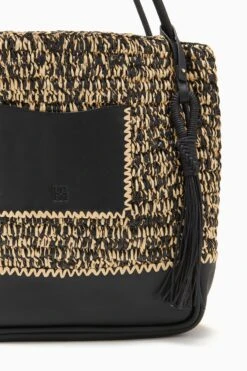 ULLA JOHNSON Maya Raffia Tote - Noir Melange 9 ULLA JOHNSON Maya Raffia Tote - Noir Melange -Lila's Closet PF231136 RaffiaTote NoirMelange c r web