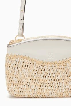 ULLA JOHNSON Maya Raffia Crossbody - Natural -Lila's Closet PF231137 RaffiaDoubleConvertiblePouch Natural c r web