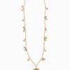 ULLA JOHNSON Hammered Textured Organic Stone Necklace - Tiger's Eye -Lila's Closet PF231401 HammeredTexturedChainNecklacewithOrganicStone Tiger sEye a r web