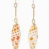 ULLA JOHNSON Large Shell Drop Earring - Orange Mitra Shell -Lila's Closet PF231405 LargeShellDangleEarring OrangeMitraShell a r web