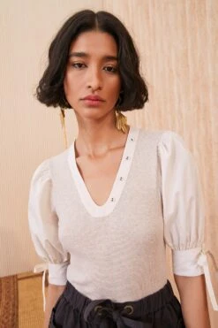 ULLA JOHNSON Pia Top - Oatmeal -Lila's Closet SHOT 137 0146 ulla johnson white pia top oatmeal UJ99 view 7