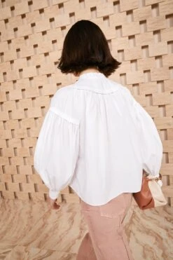 ULLA JOHNSON Marika Blouse - Blanc -Lila's Closet SHOT 165 ULLA JOHNSON MARIKA BLOUSE BLANC UJ990208 0098