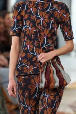 ULLA JOHNSON Adria Small Pleated Wave Bag - Agave Colorblock -Lila's Closet UJ AW23 look37B ArmandoGrillo