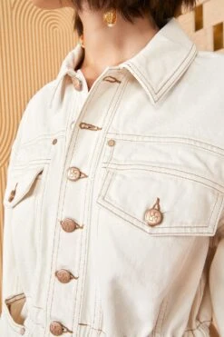 ULLA JOHNSON The Odette Jacket - Cowrie Wash -Lila's Closet ULLA JOHNSON ODETTE JACKET COWRIE 04