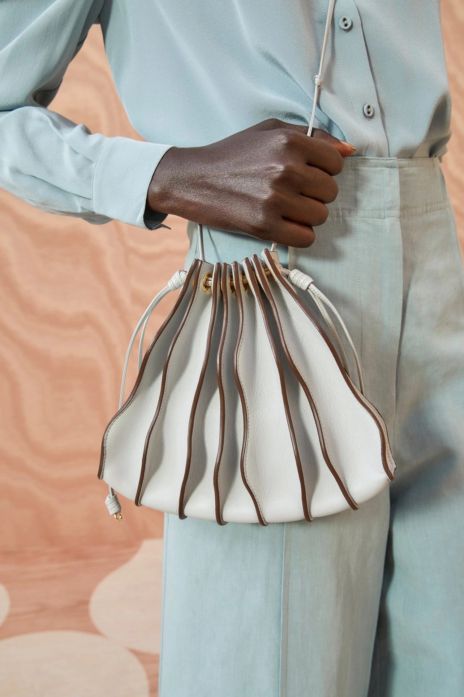 ULLA JOHNSON Adria Small Pleated Wave Bag - Agave 3 ULLA JOHNSON Adria Small Pleated Wave Bag - Agave