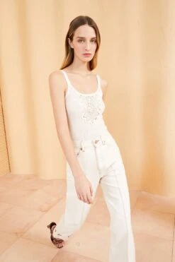 ULLA JOHNSON Ameline Tank - Ivory -Lila's Closet ULLA JOHNSON AMELINE TANK IVORY 03