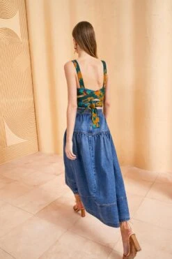 ULLA JOHNSON The Astrid Skirt - Danube Medium Indigo Wash -Lila's Closet ULLA JOHNSON ASTRID SKIRT DANUBE