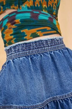 ULLA JOHNSON The Astrid Skirt - Danube Medium Indigo Wash -Lila's Closet ULLA JOHNSON ASTRID SKIRT DANUBE 0027