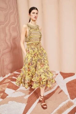 ULLA JOHNSON Acacia Skirt - Calla Lily 9 ULLA JOHNSON Acacia Skirt - Calla Lily -Lila's Closet ULLA JOHNSON Acacia Skirt CALLA LILY 03