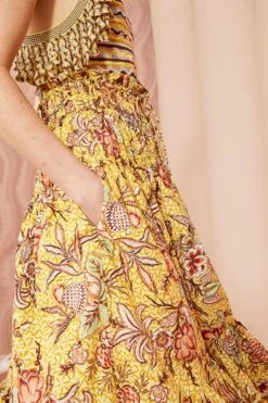 ULLA JOHNSON Acacia Skirt - Calla Lily 11 ULLA JOHNSON Acacia Skirt - Calla Lily -Lila's Closet ULLA JOHNSON Acacia Skirt CALLA LILY 05