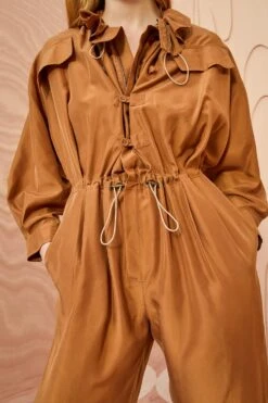 ULLA JOHNSON Aida Jumpsuit - Chestnut 10 ULLA JOHNSON Aida Jumpsuit - Chestnut -Lila's Closet ULLA JOHNSON Aida Jumpsuit CHESTNUT 05