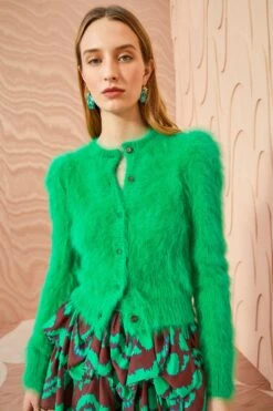 ULLA JOHNSON Aisha Cardigan - Emerald -Lila's Closet ULLA JOHNSON Aisha Cardigan EMERALD 0057