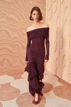 ULLA JOHNSON Ambrosia Dress - Mahogany -Lila's Closet ULLA JOHNSON Ambrosia Dress MAHOGANY 01 MAIN