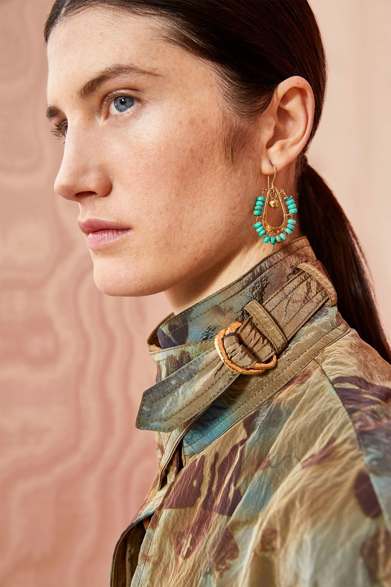 ULLA JOHNSON Beaded Single Drop Earring - Turquoise 3 ULLA JOHNSON Beaded Single Drop Earring - Turquoise - Image 2