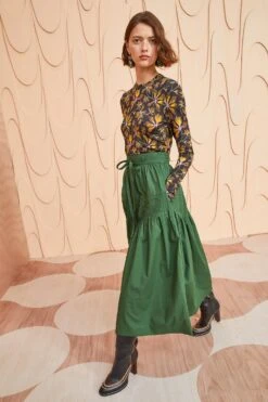 ULLA JOHNSON Blythe Skirt - Juniper -Lila's Closet ULLA JOHNSON Blythe Skirt JUNIPER 03