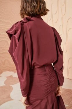 ULLA JOHNSON Brea Blouse - Mahogany -Lila's Closet ULLA JOHNSON Brea Blouse MAHOGANY 0193