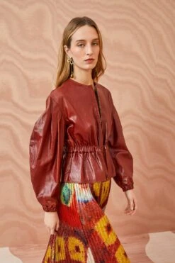 ULLA JOHNSON Briar Jacket - Mahogany -Lila's Closet ULLA JOHNSON Briar Jacket MAHOGANY 02 ALT