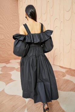 ULLA JOHNSON Caprice Dress - Noir -Lila's Closet ULLA JOHNSON Caprice Dress NOIR 03