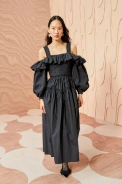 ULLA JOHNSON Caprice Dress - Noir -Lila's Closet ULLA JOHNSON Caprice Dress NOIR 04