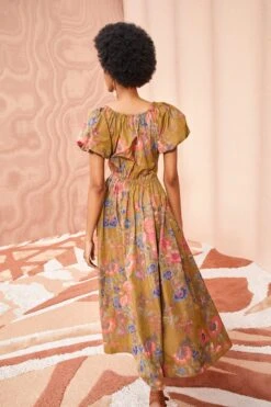 ULLA JOHNSON Cecile Dress - Bamboo -Lila's Closet ULLA JOHNSON Cecile Dress BAMBOO 04