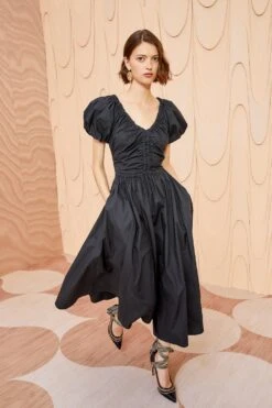 ULLA JOHNSON Cecile Dress - Noir -Lila's Closet ULLA JOHNSON Cecile Dress NOIR 03