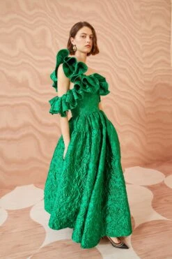 ULLA JOHNSON Cosima Gown - Emerald -Lila's Closet ULLA JOHNSON Cosima Gown EMERALD 0060