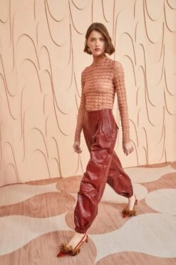 ULLA JOHNSON Cyrus Pant - Mahogany -Lila's Closet ULLA JOHNSON Cyrus Pant MAHOGANY 0083