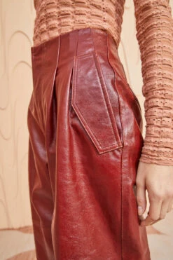 ULLA JOHNSON Cyrus Pant - Mahogany -Lila's Closet ULLA JOHNSON Cyrus Pant MAHOGANY 02 ALT