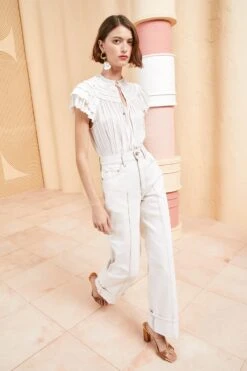 ULLA JOHNSON Eva Top - Blanc -Lila's Closet ULLA JOHNSON EVA TOP BLANC 03