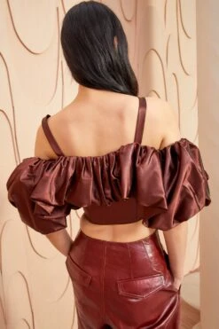 ULLA JOHNSON Fia Top - Mahogany -Lila's Closet ULLA JOHNSON Fia Top MAHOGANY 0183