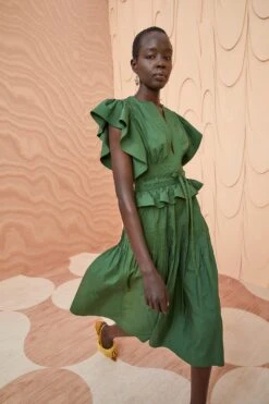 ULLA JOHNSON Florence Dress - Juniper -Lila's Closet ULLA JOHNSON Florence Dress JUNIPER 03